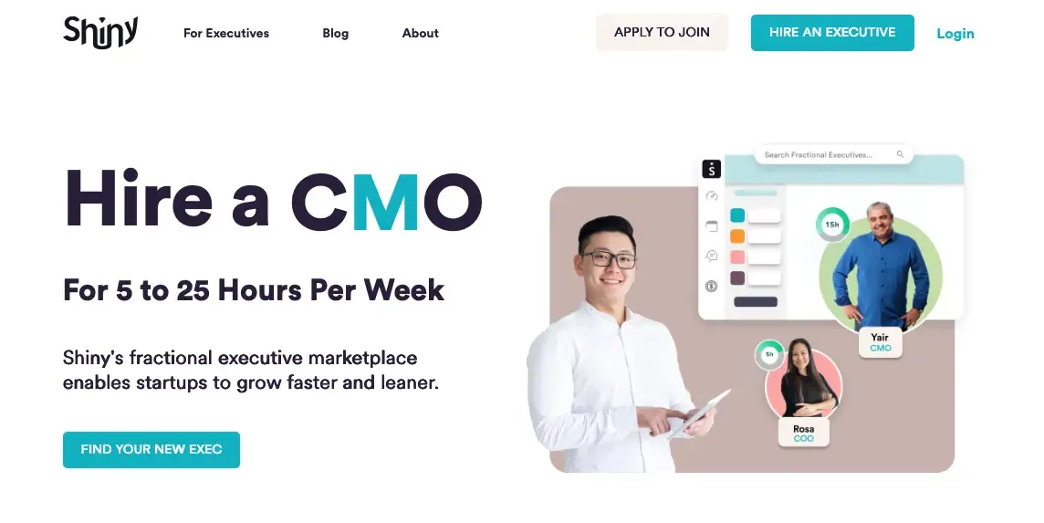 The Shiny fractional executive marketplace