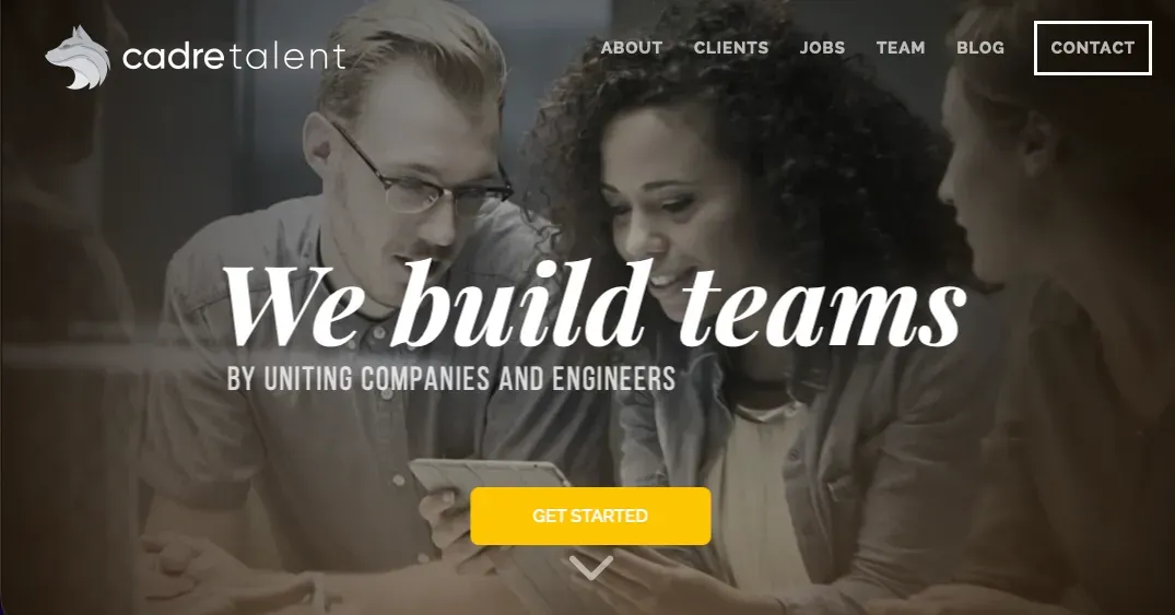 Cadre’s tech recruiting homepage